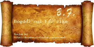 Bogdányi Füzike névjegykártya